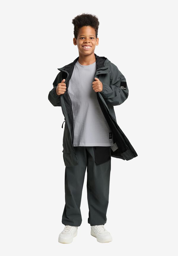 TEEN PARKA Y slate green 140 Waterdichte jas tieners