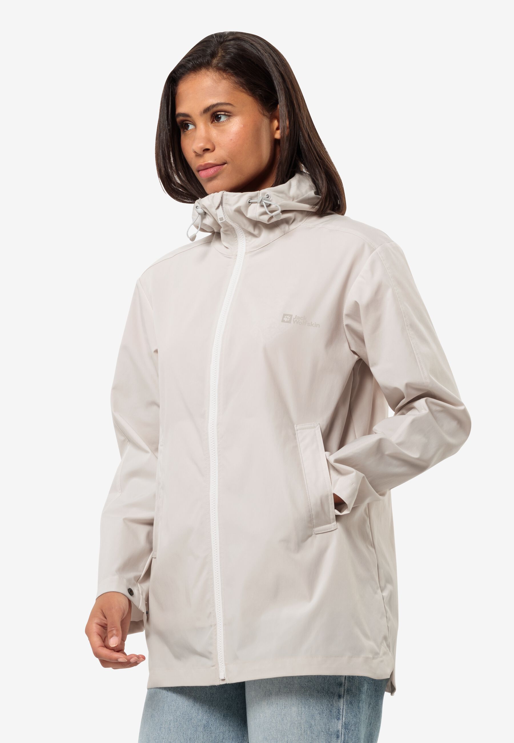 IQYU Regenjas voor dames, waterdichte, winddichte en ademende jas voor het tussenseizoen, korte zomerjas met capuchon, outdoorjas, grote maten, zwart, M