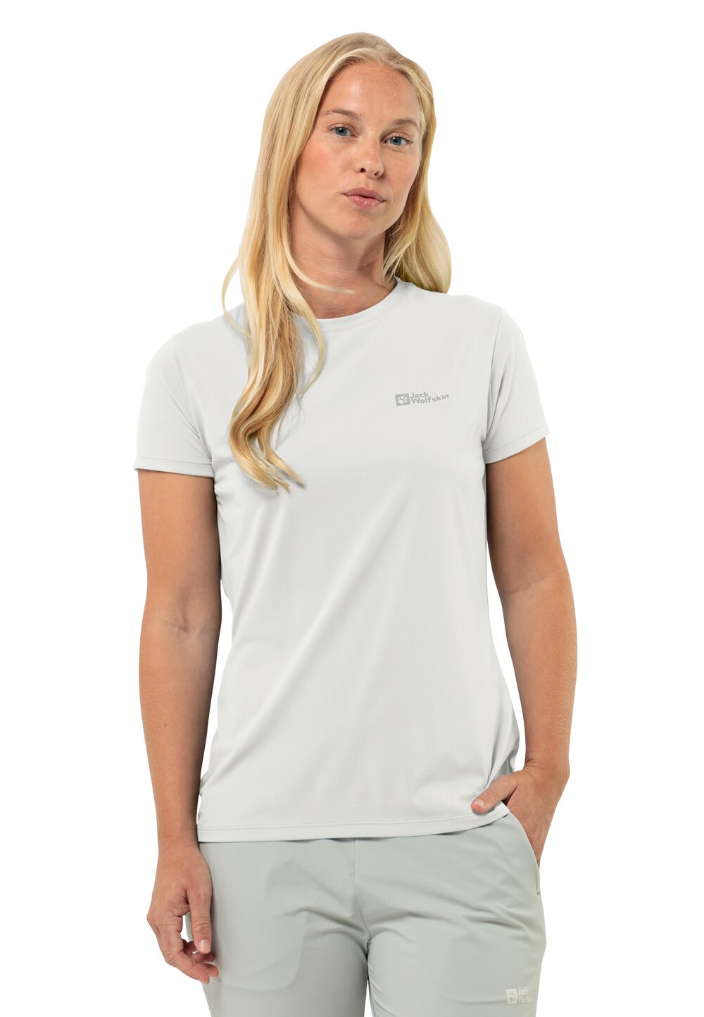 Jack Wolfskin Prelight Trail T-Shirt Women Functioneel shirt Dames L wit stark white