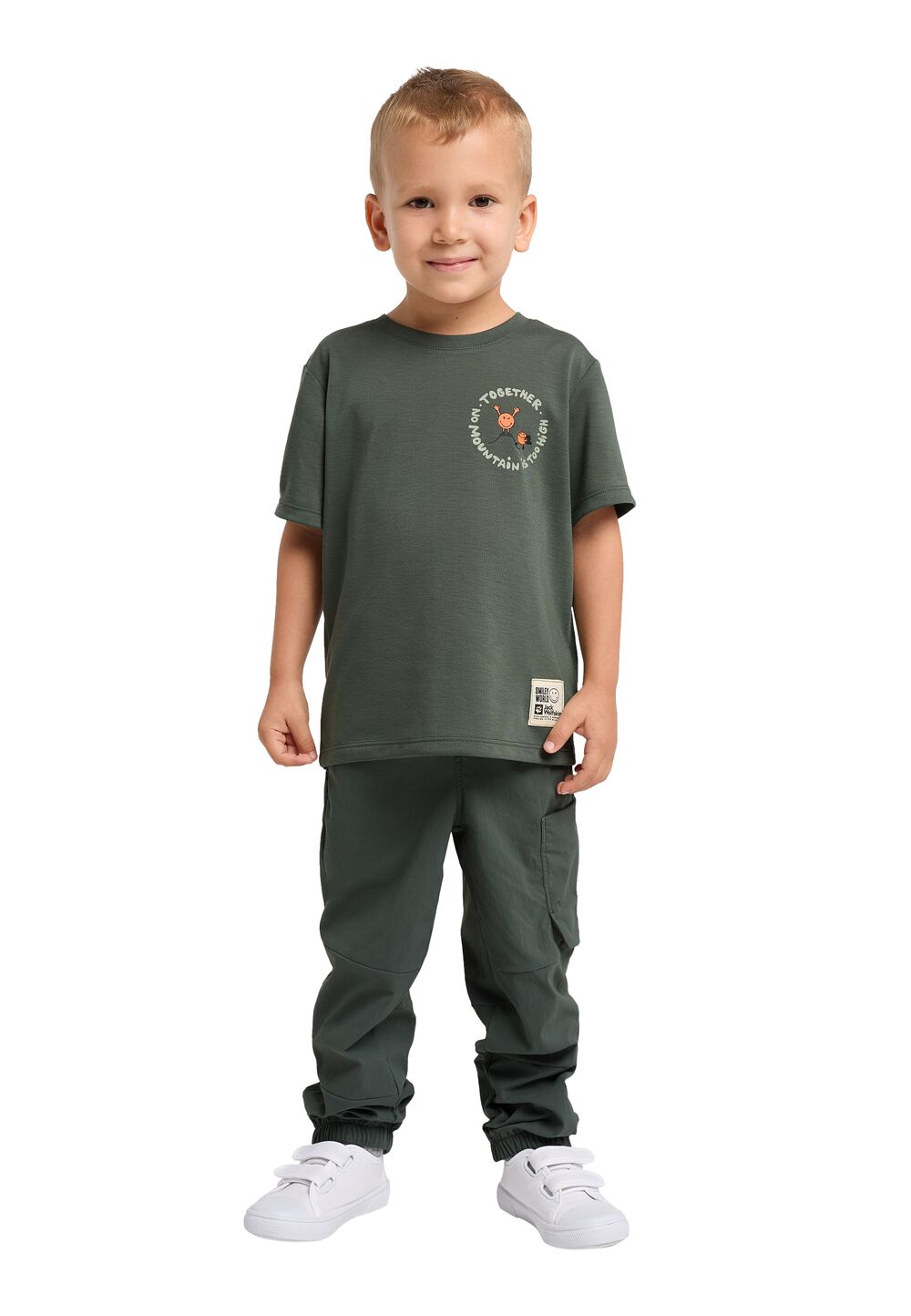 Jack Wolfskin Smileyworld Together T-Shirt Kids Functioneel shirt Kinderen 128 grijs slate green