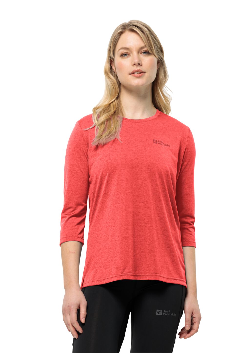 Jack Wolfskin Crosstrail 3 4 T-Shirt Women Functioneel shirt Dames XXL rood vibrant red