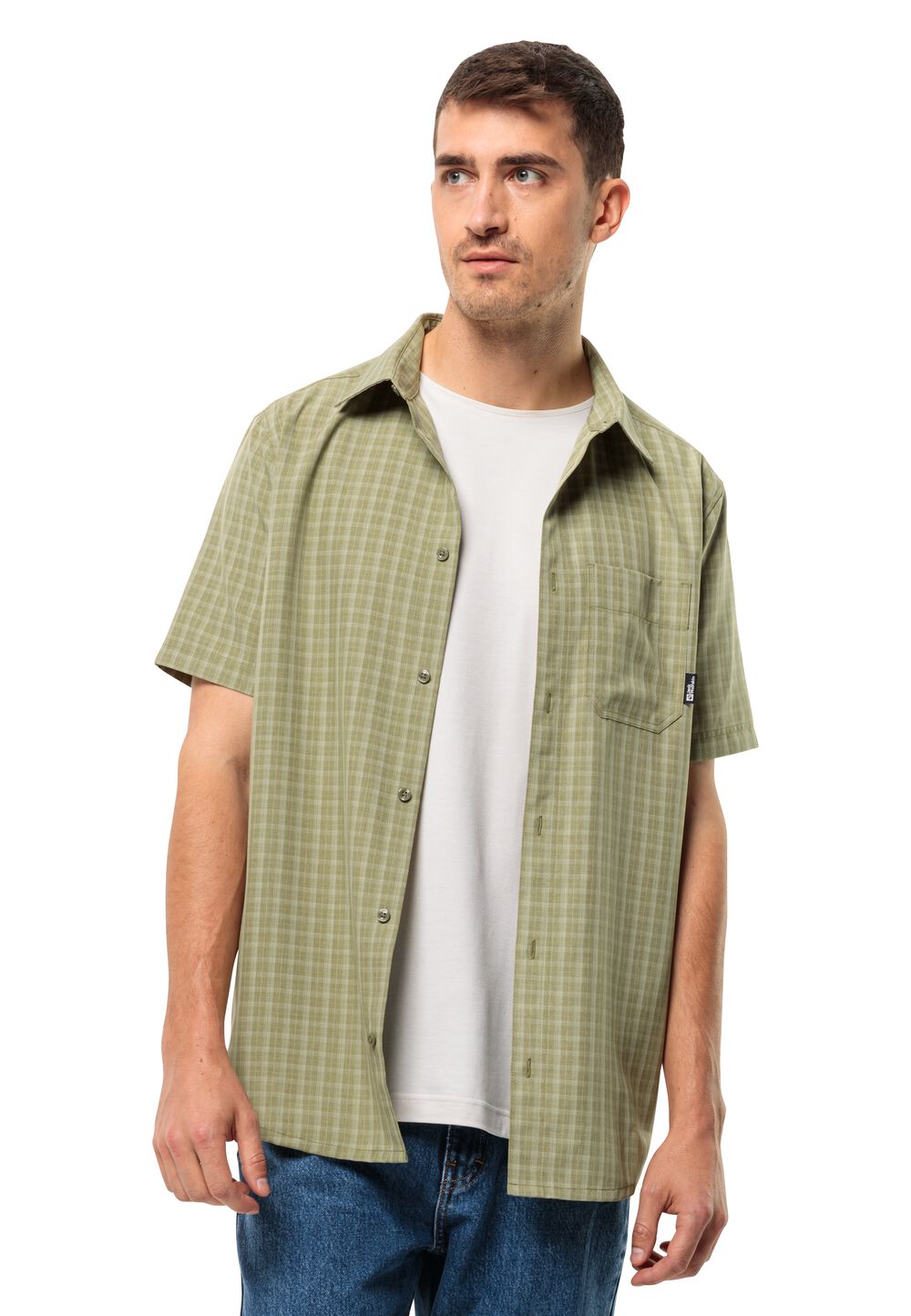 Jack Wolfskin EL Dorado Shirt Men Wandeloverhemd met korte mouwen Heren XL bruin bay leaf check