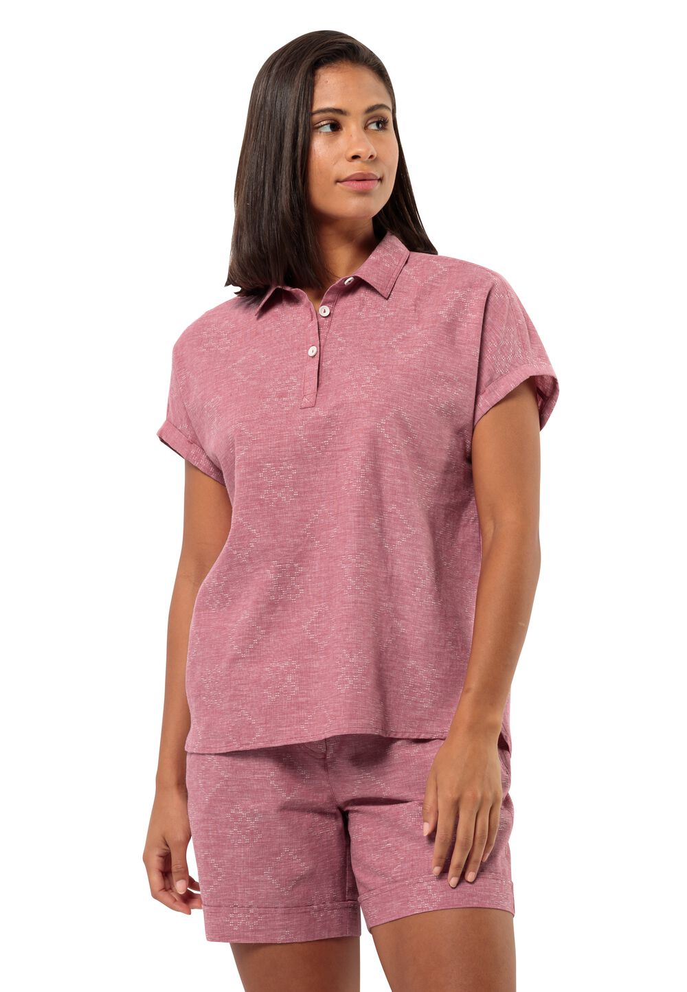 Jack Wolfskin Karana Shirt Women Blouse met korte mouwen Dames XL soft pink soft pink