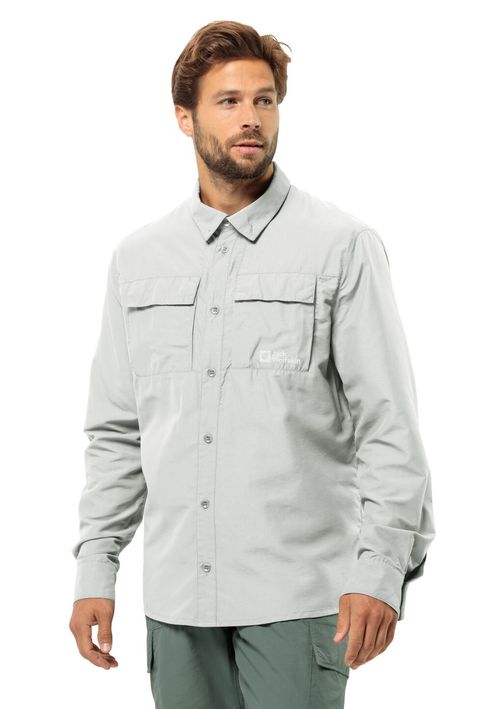 Jack Wolfskin Barrier L S Shirt Men Overhemd met bescherming tegen muggen Heren XL grijs cool grey