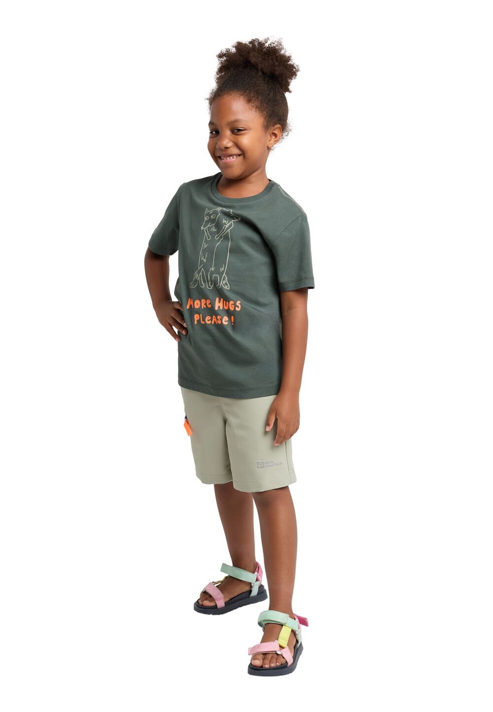 Jack Wolfskin More Hugs T-Shirt Kids T-shirt van biologisch katoen kinderen 152 grijs slate green