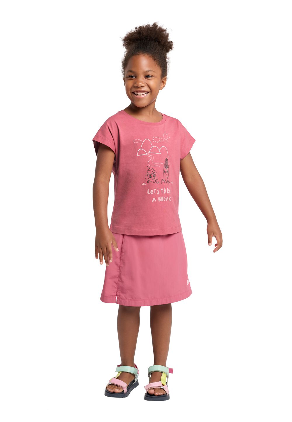 Jack Wolfskin Take A Break T-Shirt Girls T-shirt van biologisch katoen kinderen 152 soft pink soft pink