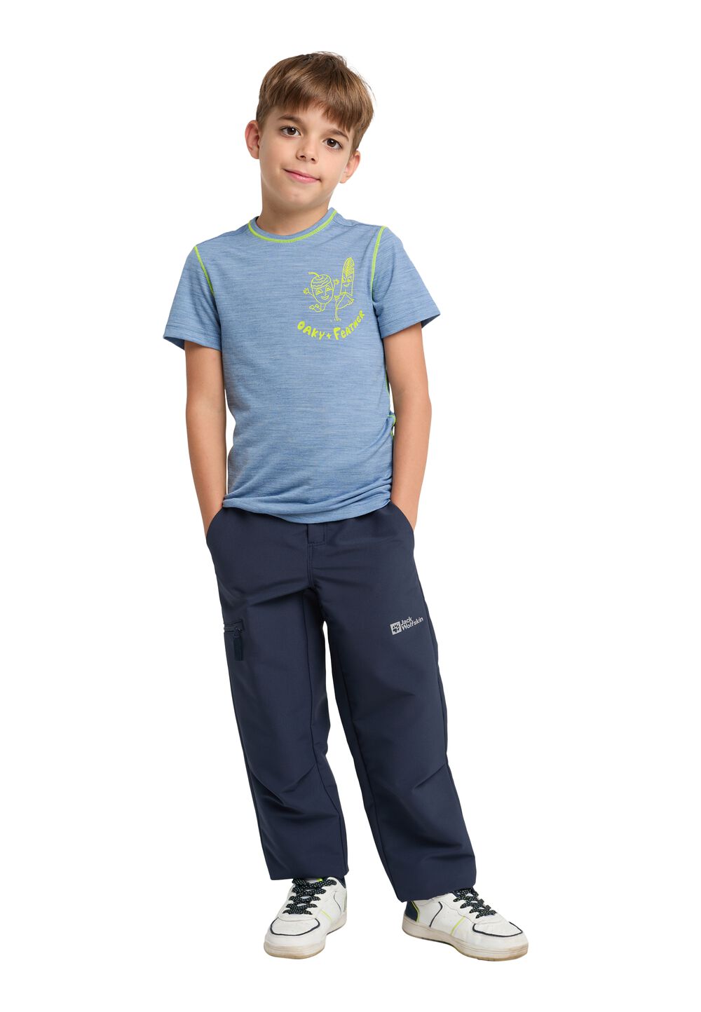 Jack Wolfskin Merino Graphic T-Shirt Kids T-shirt van merinowol kinderen 152 ele tal blue ele tal blue