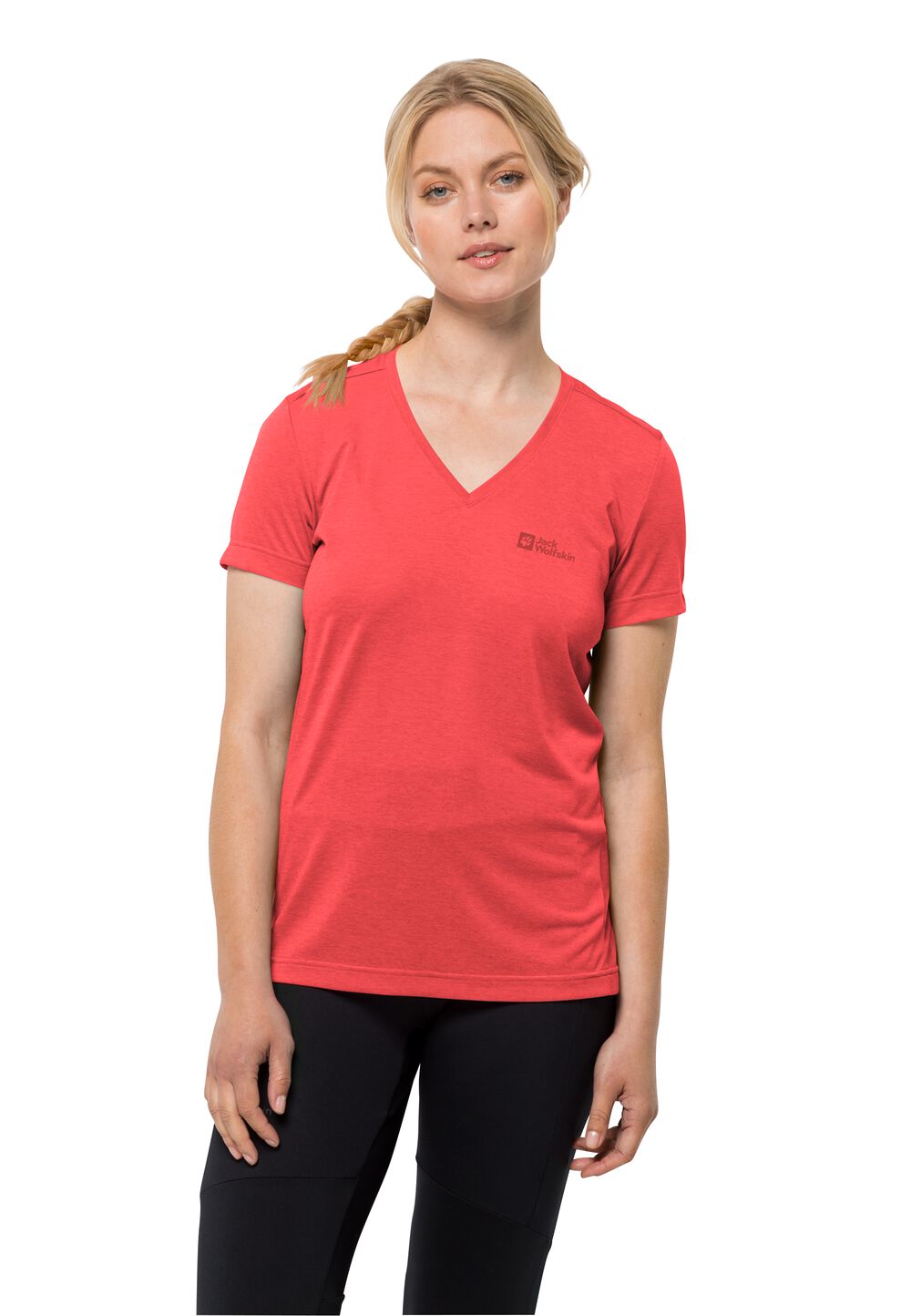 Jack Wolfskin Crosstrail T-Shirt Women Functioneel shirt Dames S rood vibrant red