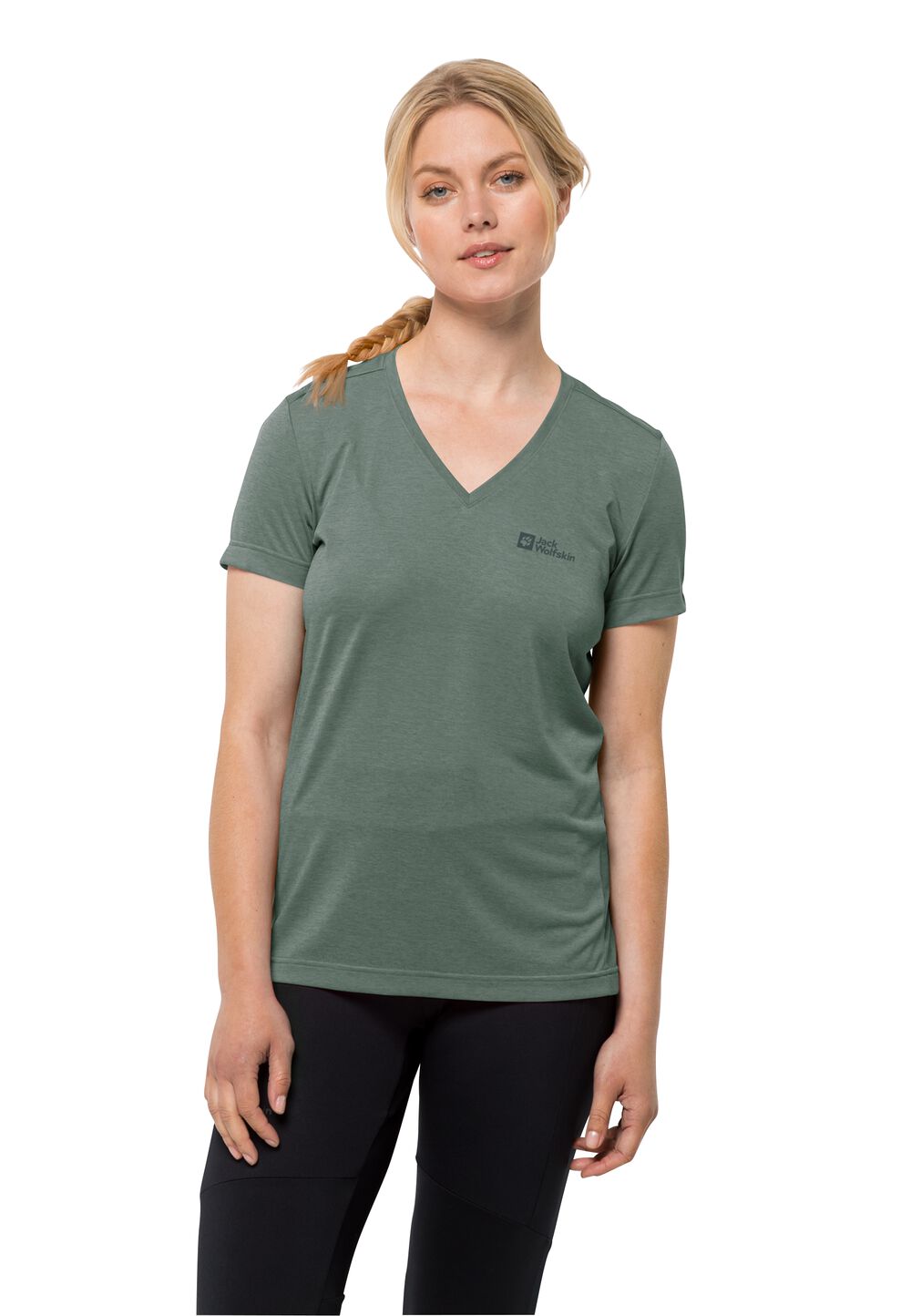 Jack Wolfskin Crosstrail T-Shirt Women Functioneel shirt Dames XS hedge green hedge green