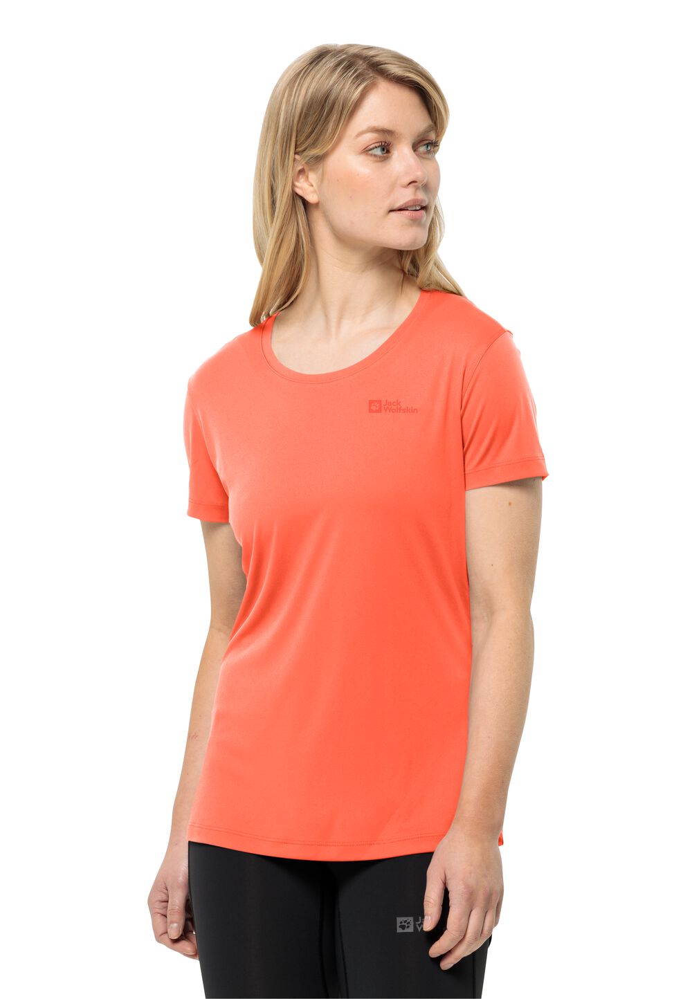 Jack Wolfskin Tech T-Shirt Women Functioneel shirt Dames XS rood digital orange