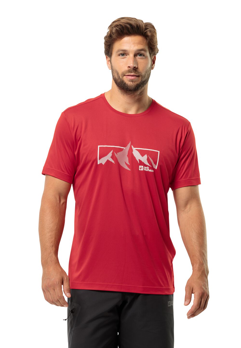 Jack Wolfskin Peak Graphic T-Shirt Men Functioneel shirt Heren S rood red glow