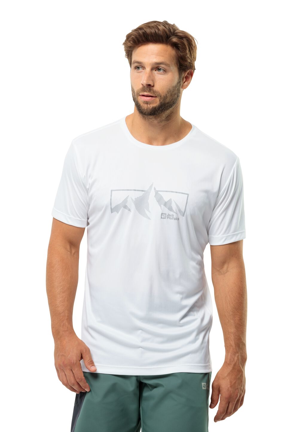 Jack Wolfskin Peak Graphic T-Shirt Men Functioneel shirt Heren M wit stark white