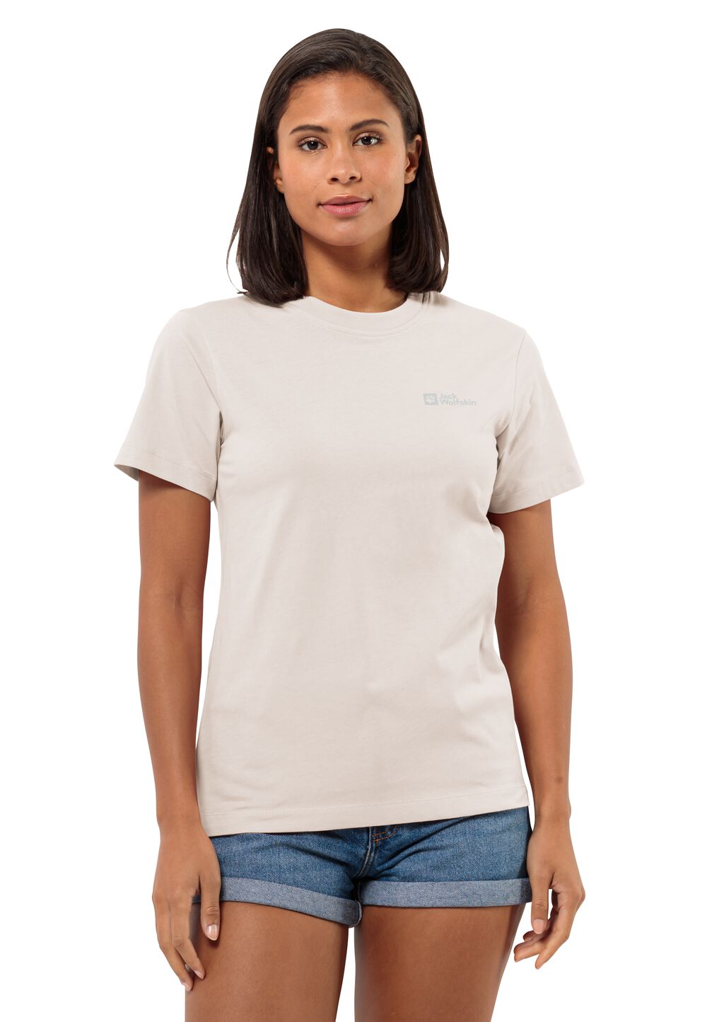 Jack Wolfskin Essential T-Shirt Women T-shirt van biologisch katoen Dames M sea shell sea shell