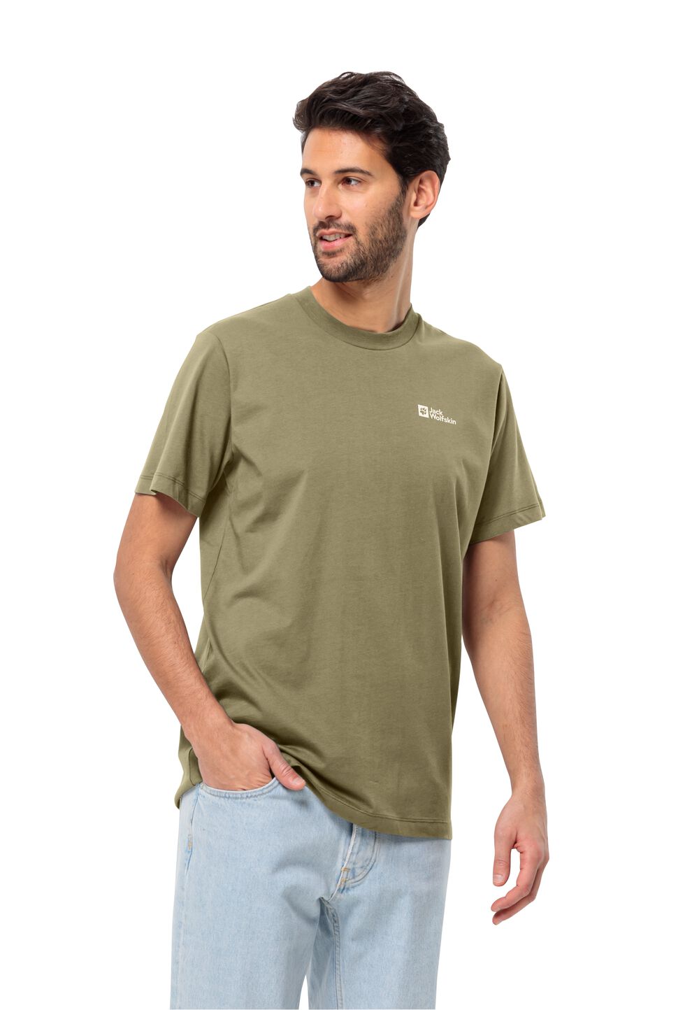 Jack Wolfskin Essential T-Shirt Men Heren T-shirt van biologisch katoen L bruin bay leaf