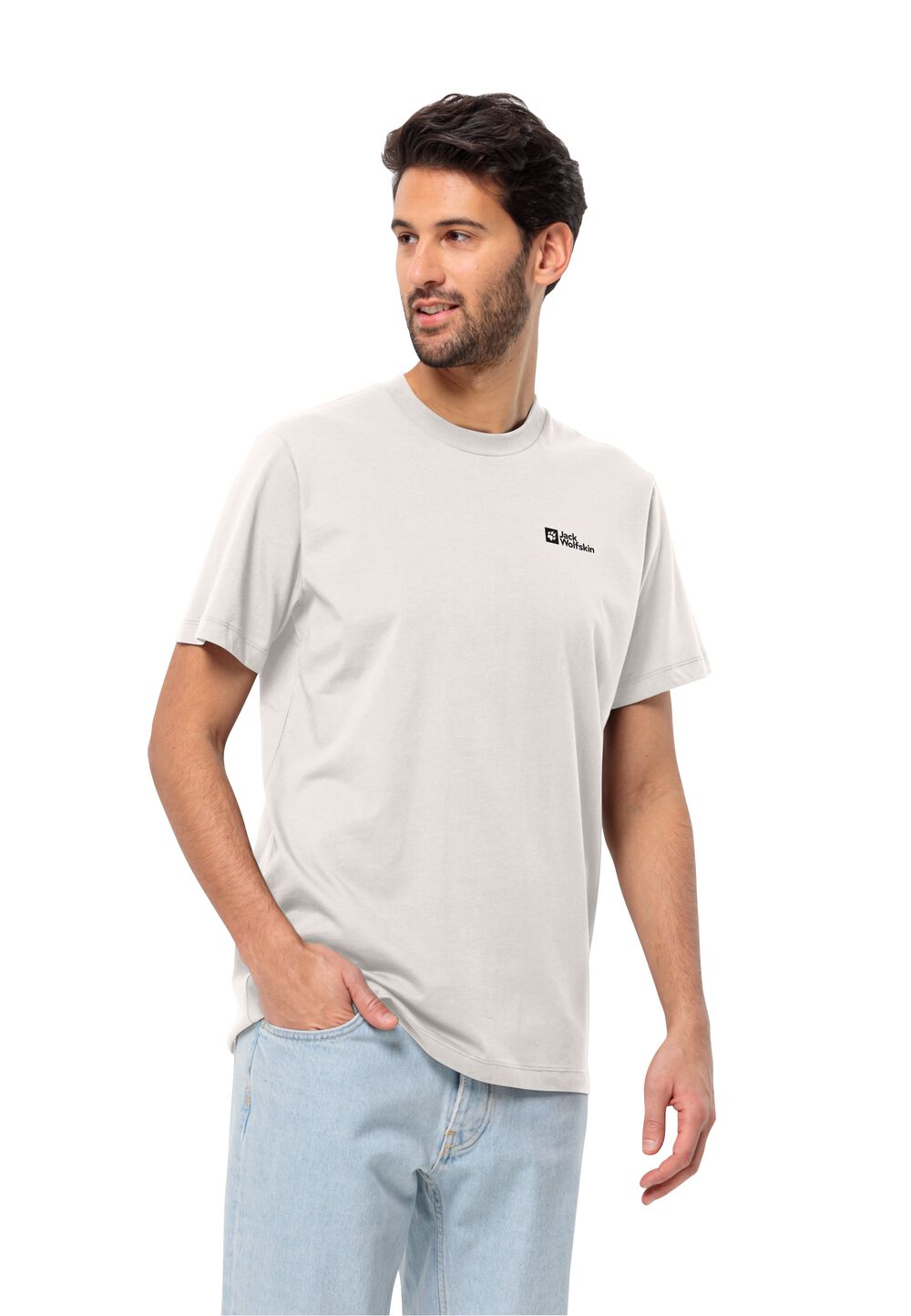 Jack Wolfskin Essential T-Shirt Men Heren T-shirt van biologisch katoen S sea shell sea shell