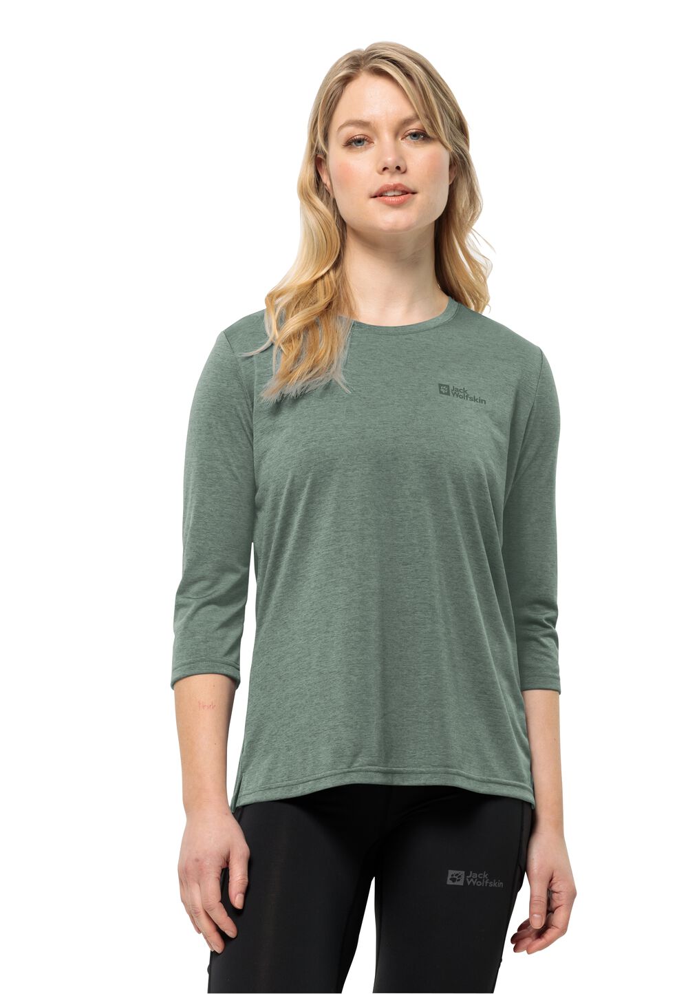 Jack Wolfskin Crosstrail 3 4 T-Shirt Women Functioneel shirt Dames S hedge green hedge green