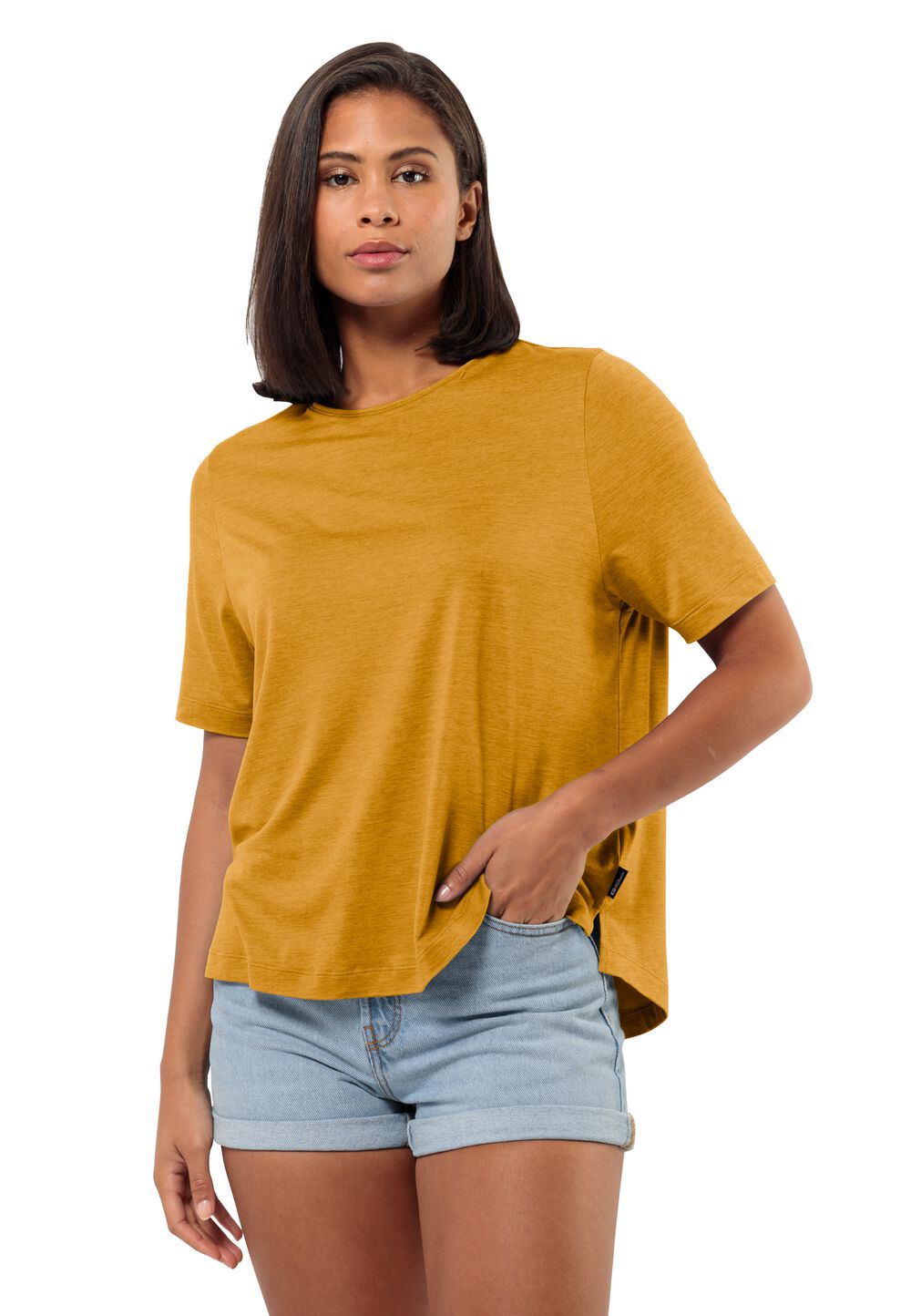 Jack Wolfskin Travel T-Shirt Women Functioneel shirt Dames XL bruin curry