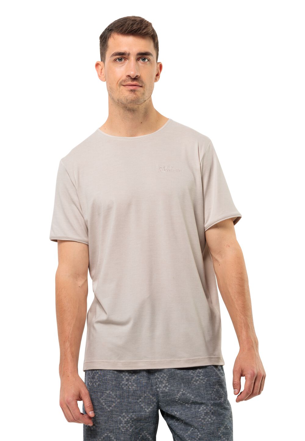 Jack Wolfskin Travel T-Shirt Men Functioneel shirt Heren S sea shell sea shell
