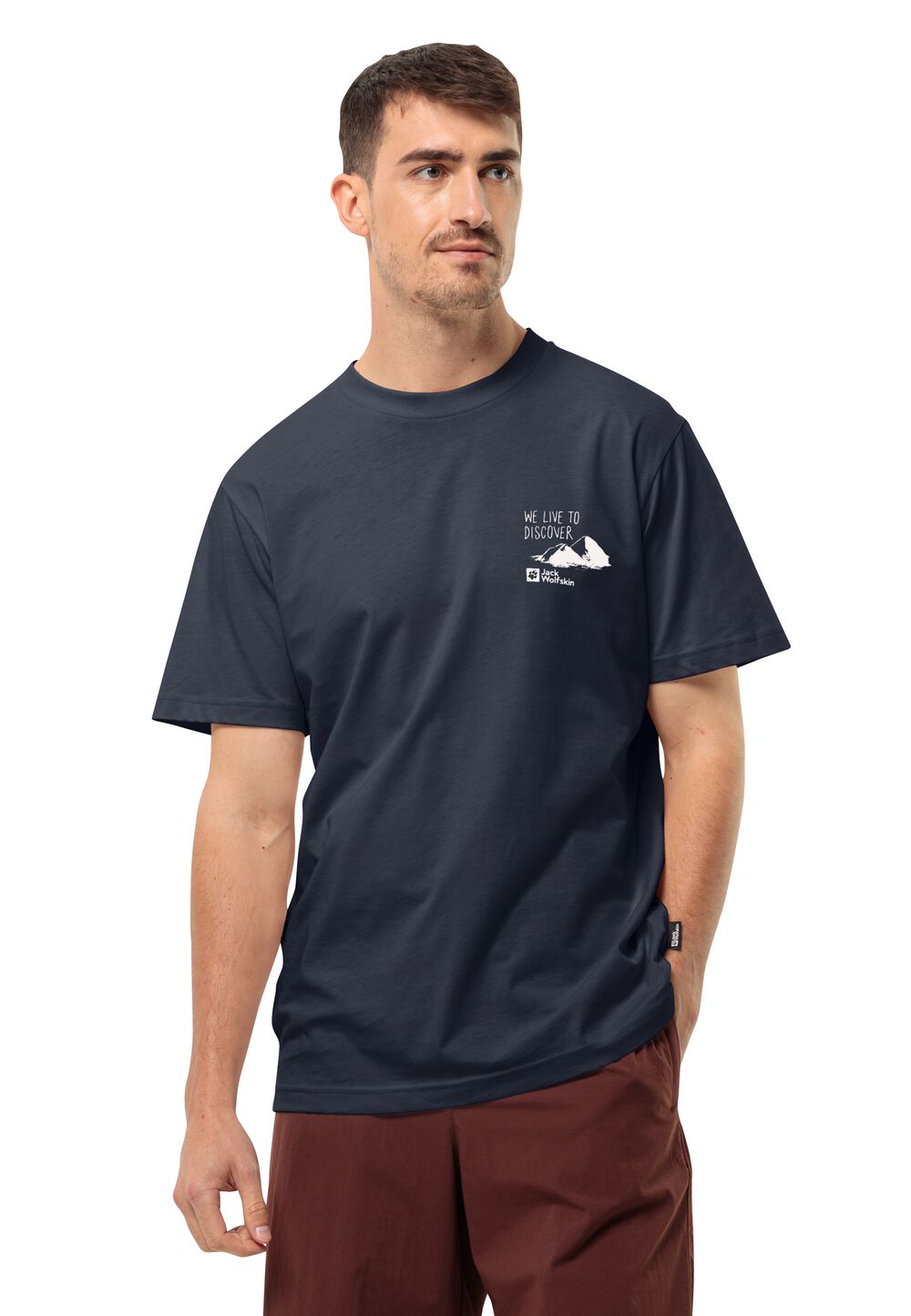 Jack Wolfskin Discover T-Shirt Men Heren T-shirt van biologisch katoen L blue night blue
