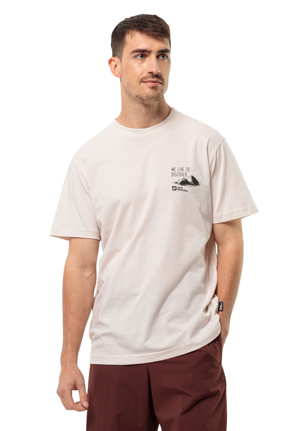 Jack Wolfskin Discover T-Shirt Men Heren T-shirt van biologisch katoen XXL sea shell sea shell