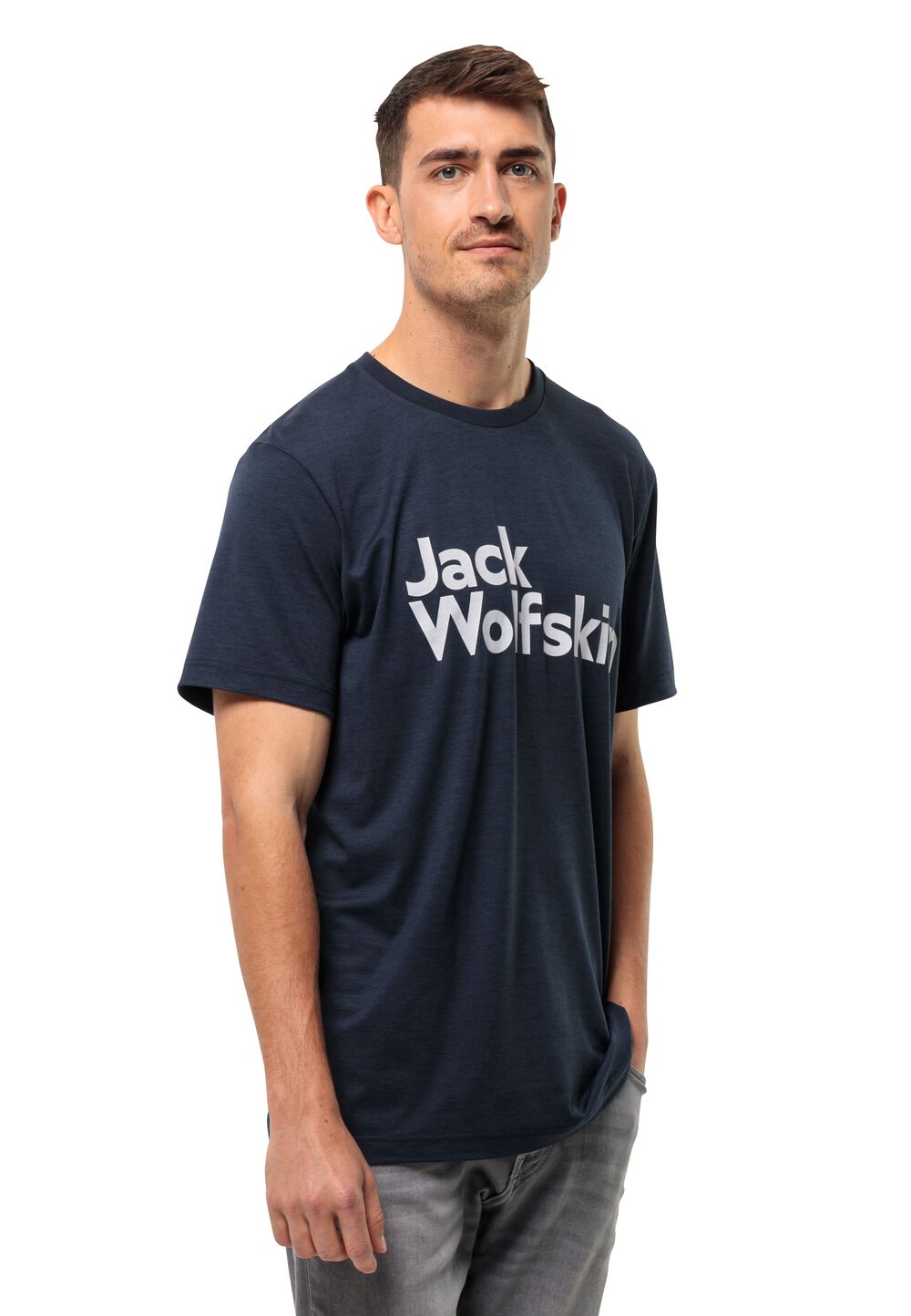 Jack Wolfskin Brand T-Shirt Men Functioneel shirt Heren S blue night blue