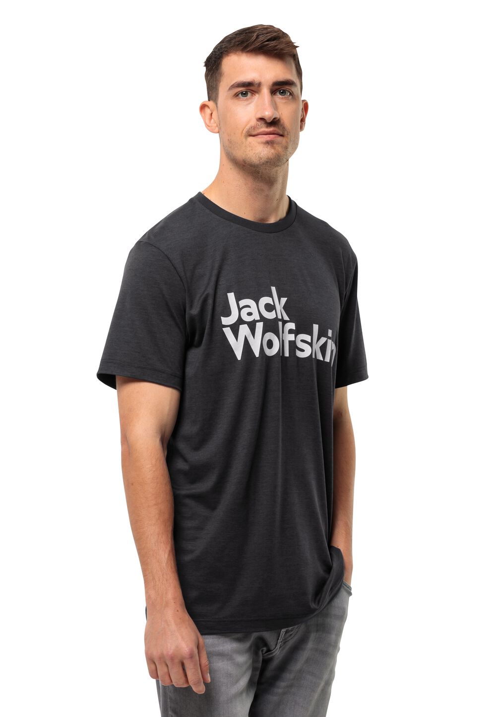 Jack Wolfskin Brand T-Shirt Men Functioneel shirt Heren S zwart black