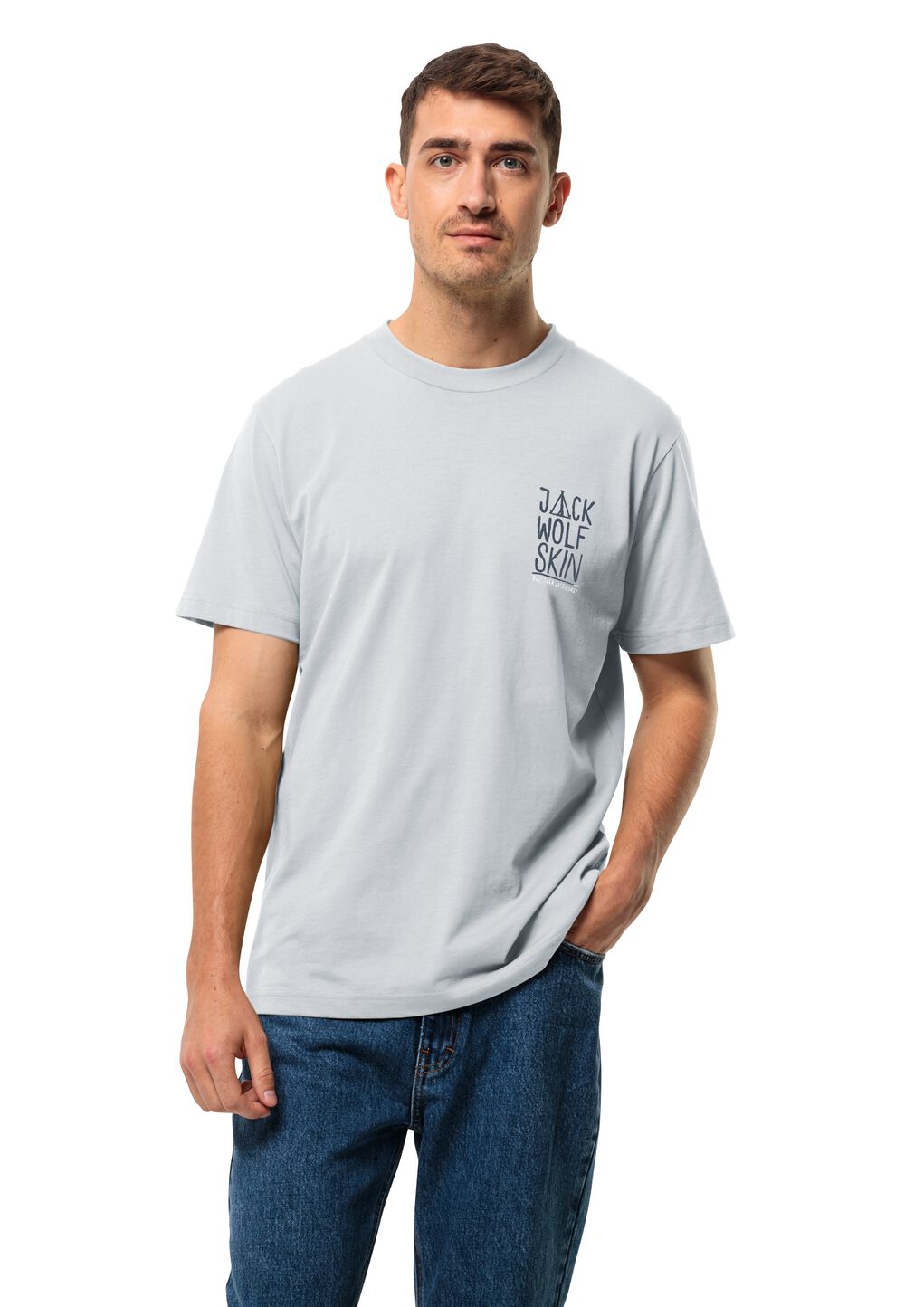 Jack Wolfskin Jack Tent T-Shirt Men Heren T-shirt van biologisch katoen S soft blue soft blue