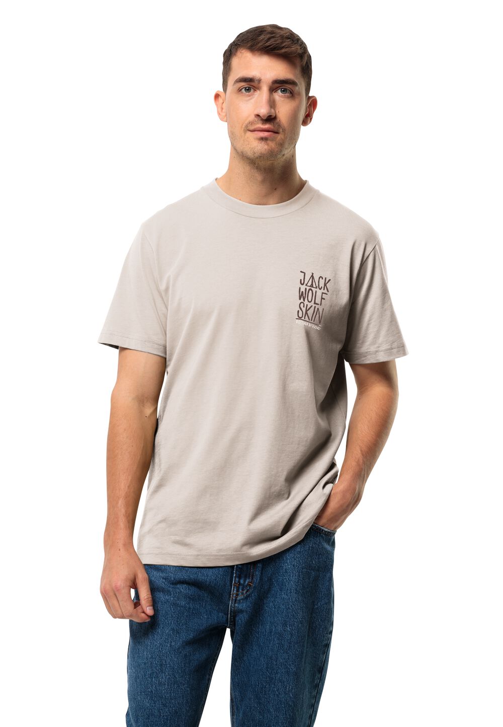 Jack Wolfskin Jack Tent T-Shirt Men Heren T-shirt van biologisch katoen S sea shell sea shell