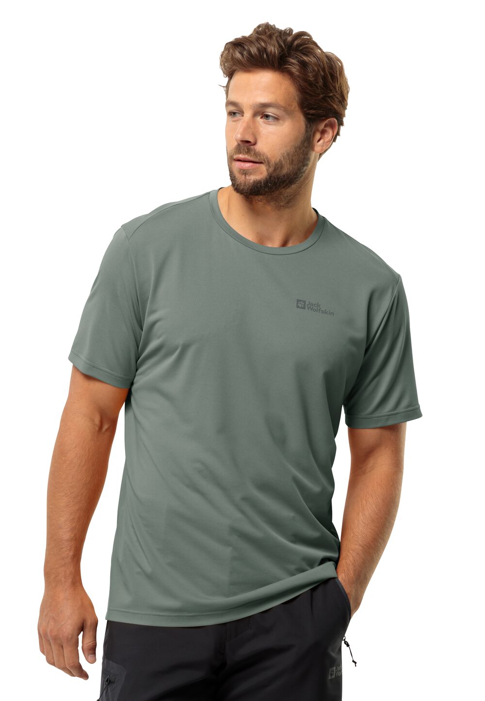 Jack Wolfskin Delgami S S Men Functioneel shirt Heren S hedge green hedge green