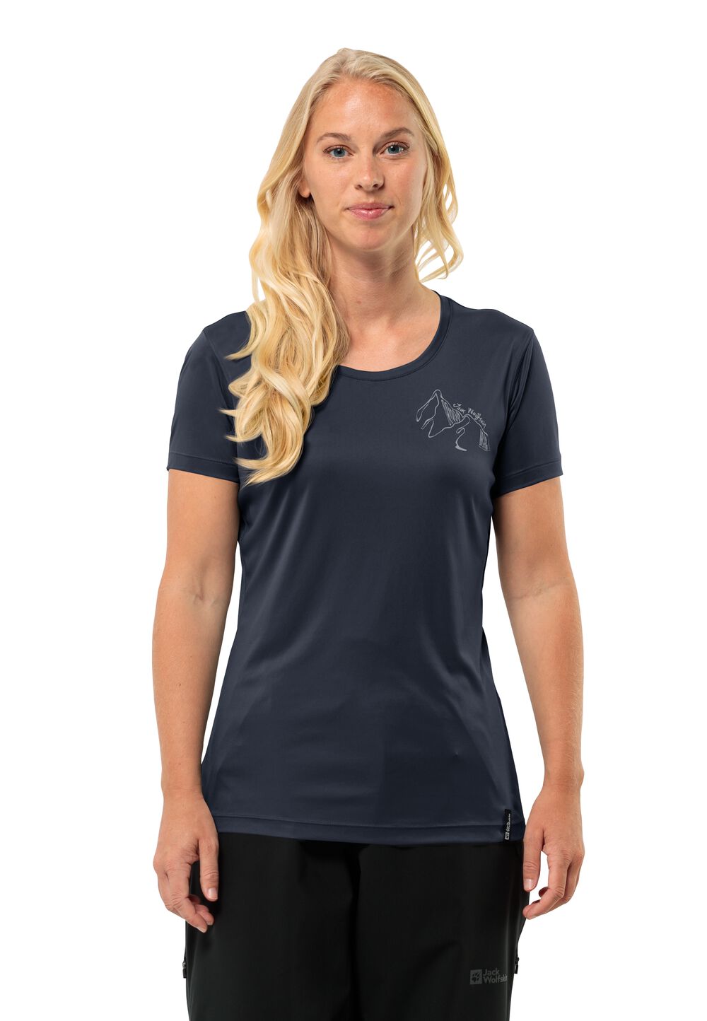 Jack Wolfskin Peak Graphic T-Shirt Women Functioneel shirt Dames XS blue night blue