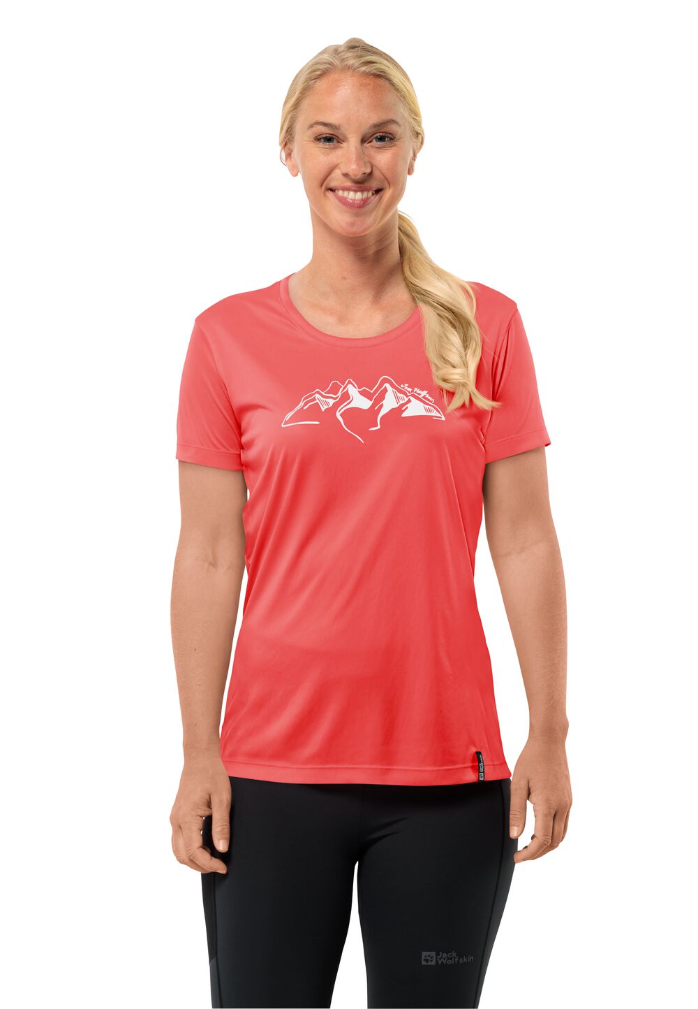 Jack Wolfskin Peak Graphic T-Shirt Women Functioneel shirt Dames M rood vibrant red