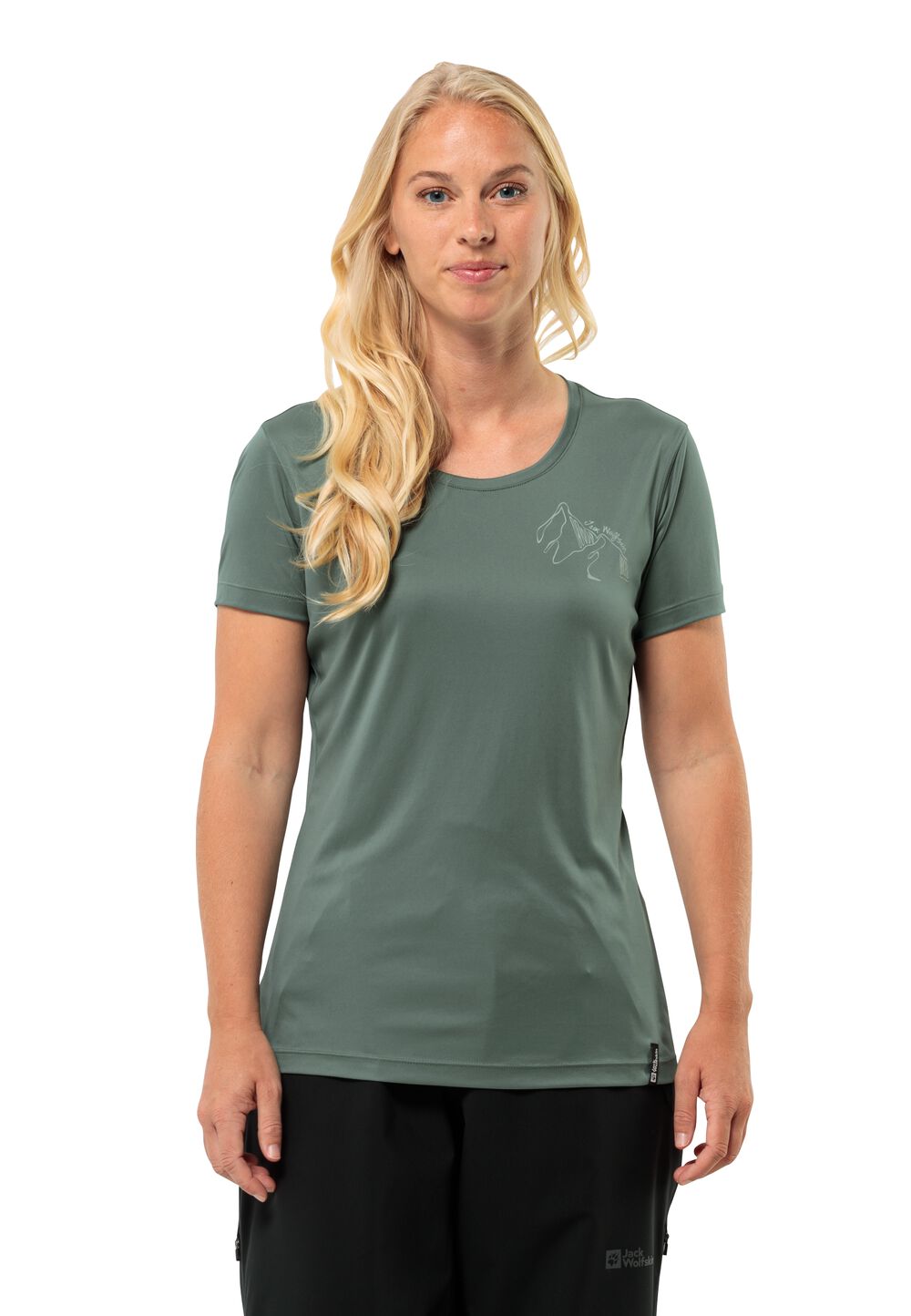 Jack Wolfskin Peak Graphic T-Shirt Women Functioneel shirt Dames XS hedge green hedge green