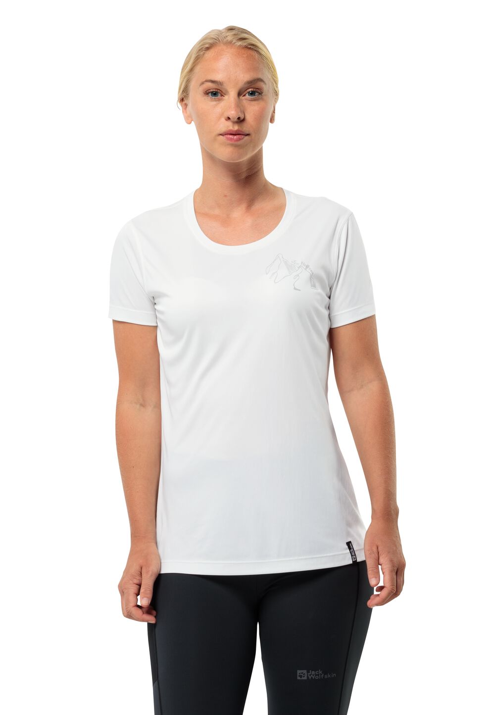 Jack Wolfskin Peak Graphic T-Shirt Women Functioneel shirt Dames XL wit stark white