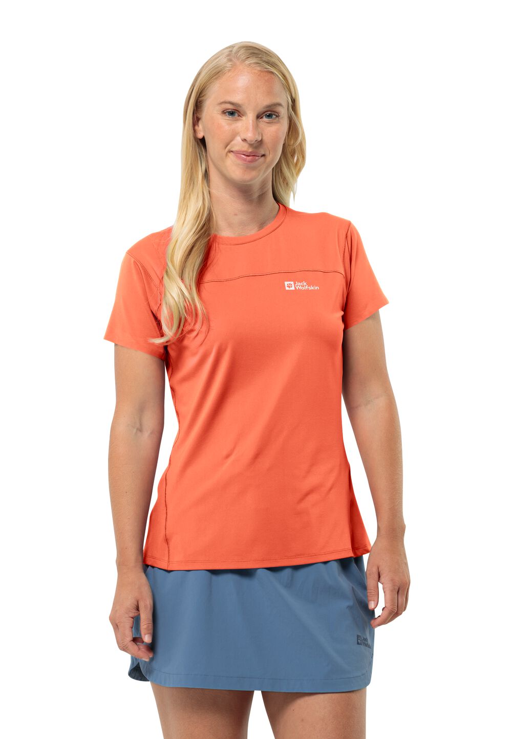 Jack Wolfskin Prelight Chill T-Shirt Women Functioneel shirt Dames XS rood digital orange