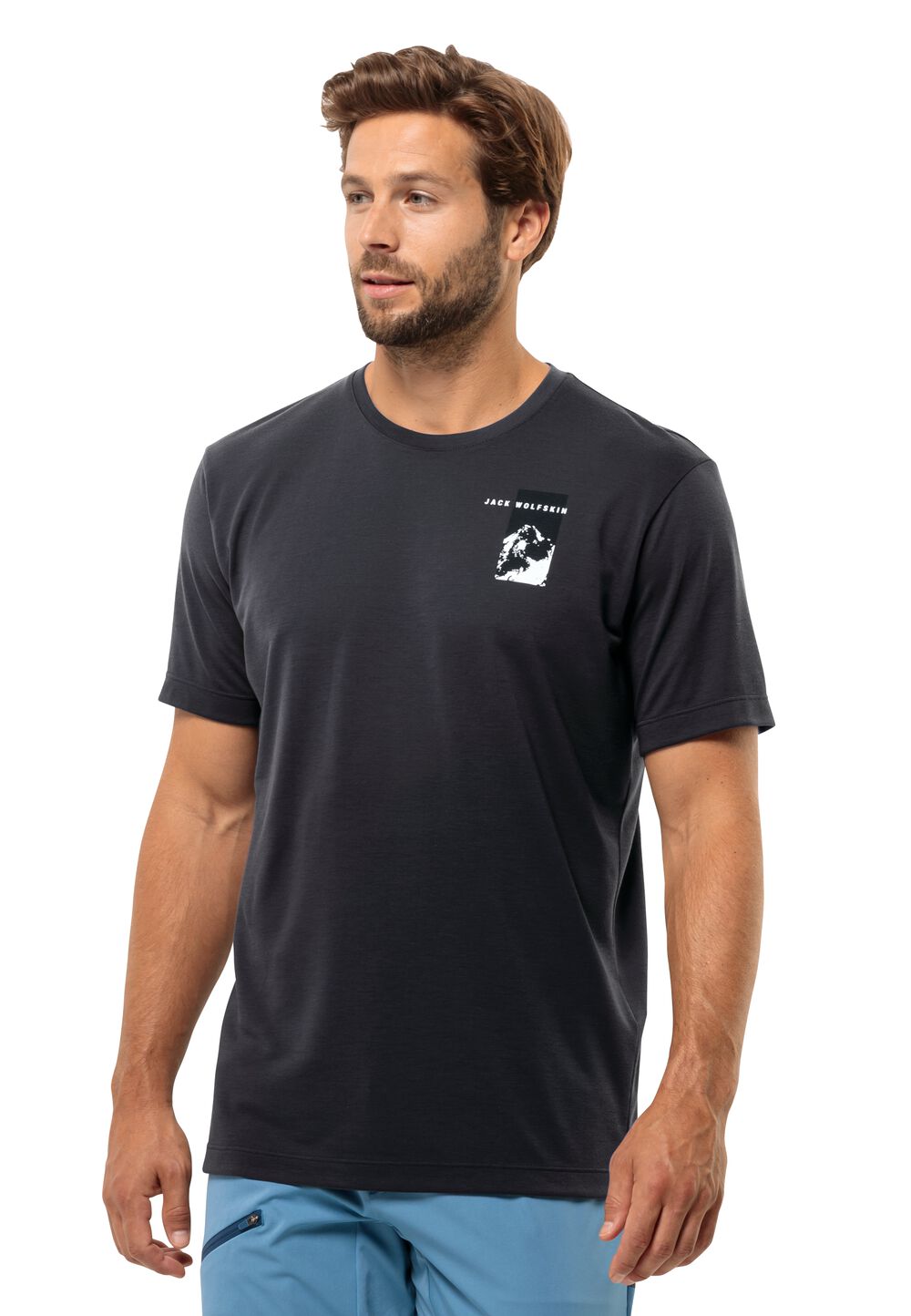 Jack Wolfskin Vonnan S S Graphic T-Shirt Men Functioneel shirt Heren M phantom