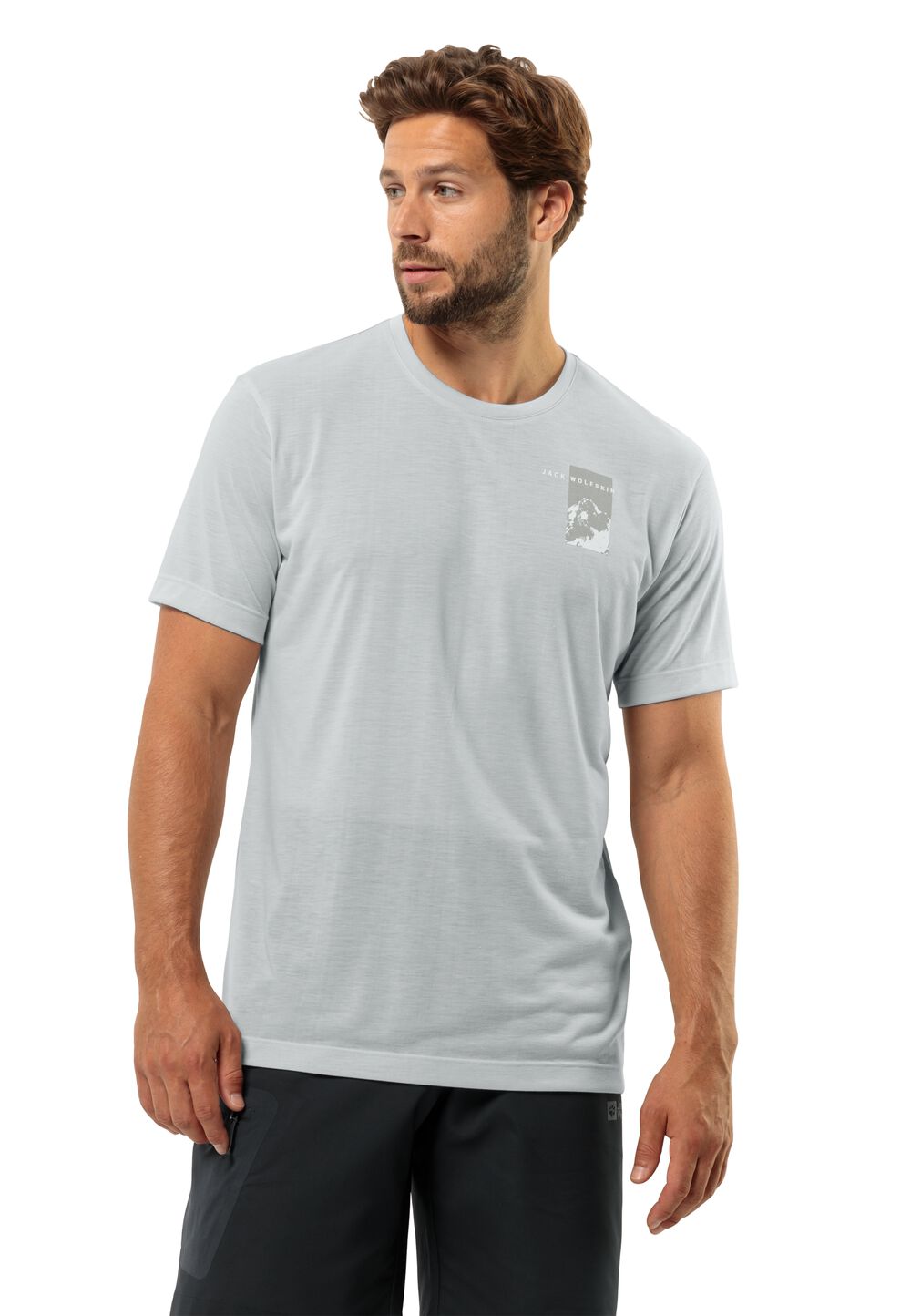 Jack Wolfskin Vonnan S S Graphic T-Shirt Men Functioneel shirt Heren S grijs cool grey