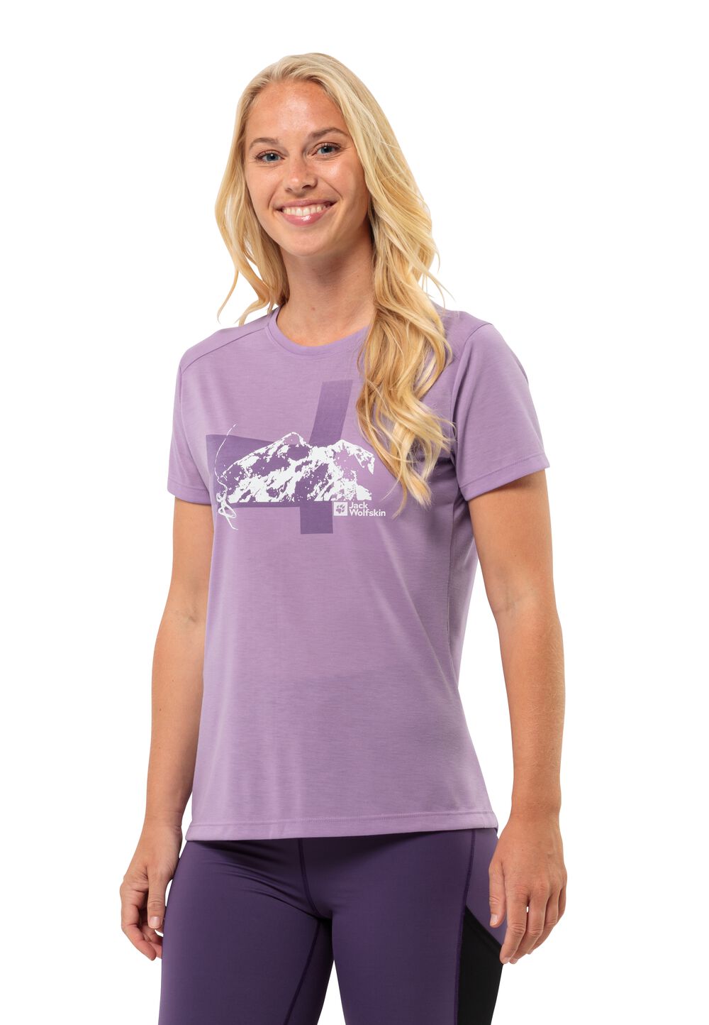 Jack Wolfskin Vonnan S S Graphic T-Shirt Women Functioneel shirt Dames XS velvet