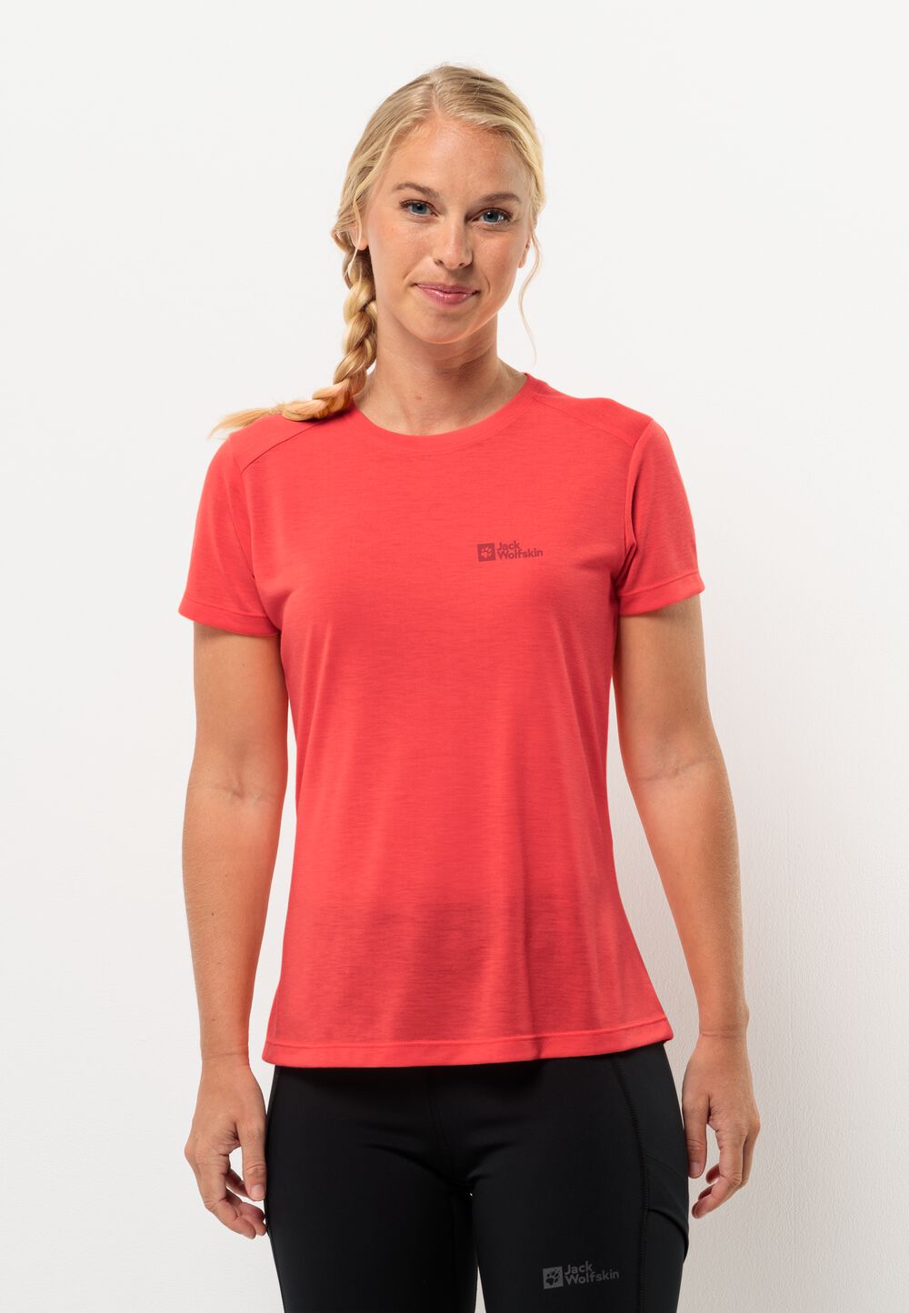 Jack Wolfskin Vonnan S S T-Shirt Women Functioneel shirt Dames XS rood vibrant red