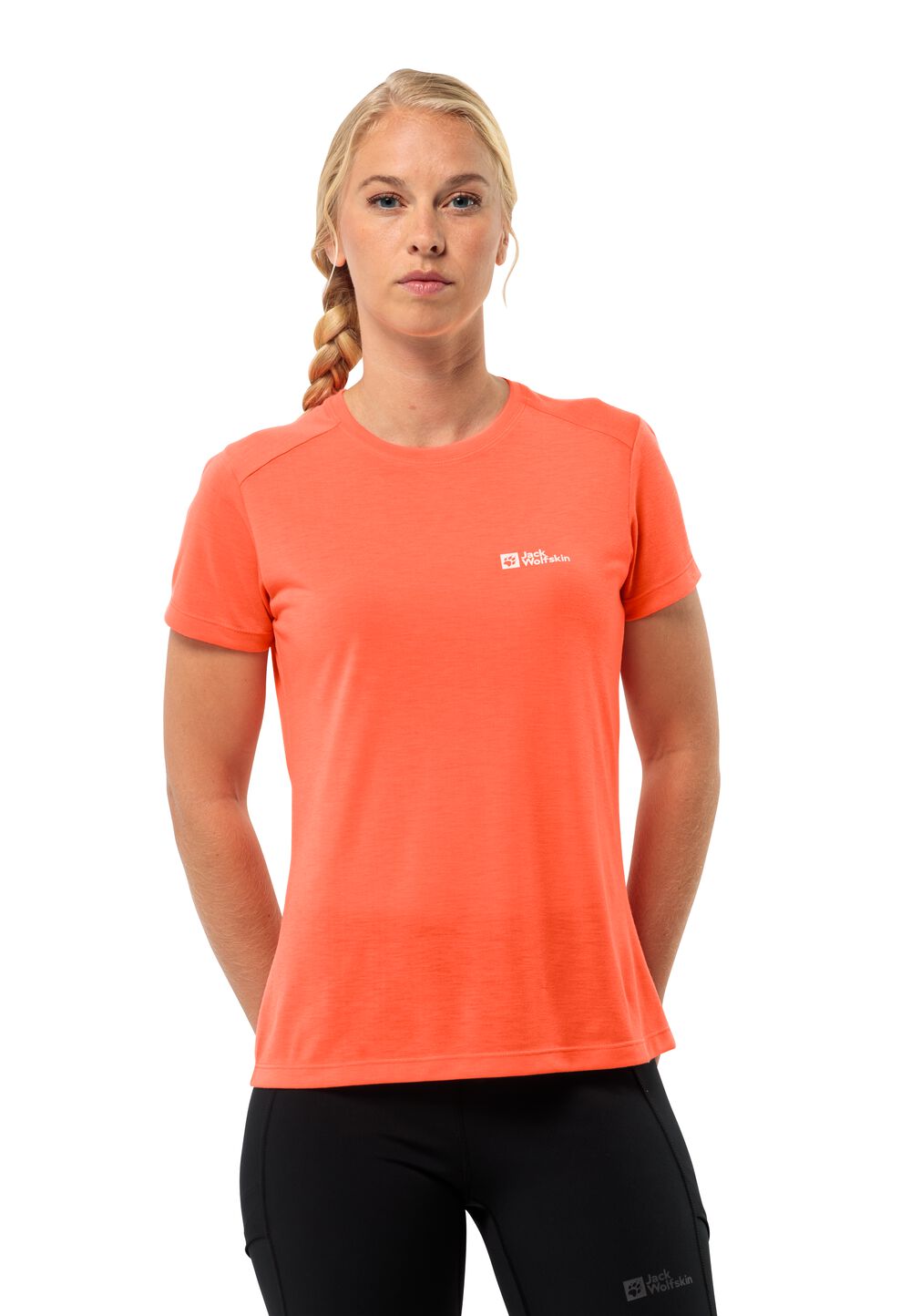 Jack Wolfskin Vonnan S S T-Shirt Women Functioneel shirt Dames XS rood digital orange