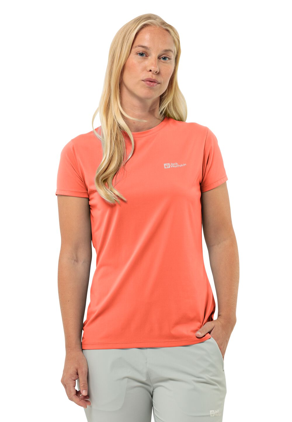 Jack Wolfskin Prelight Trail T-Shirt Women Functioneel shirt Dames XS rood digital orange