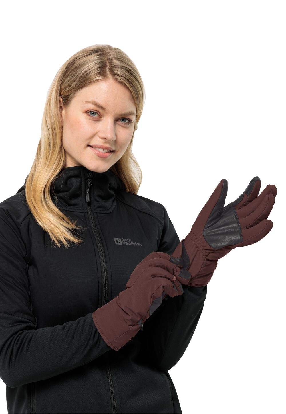Jack Wolfskin Alpspitze Merino Glove Winddichte handschoenen van merinoswol XS dark maroon dark maroon