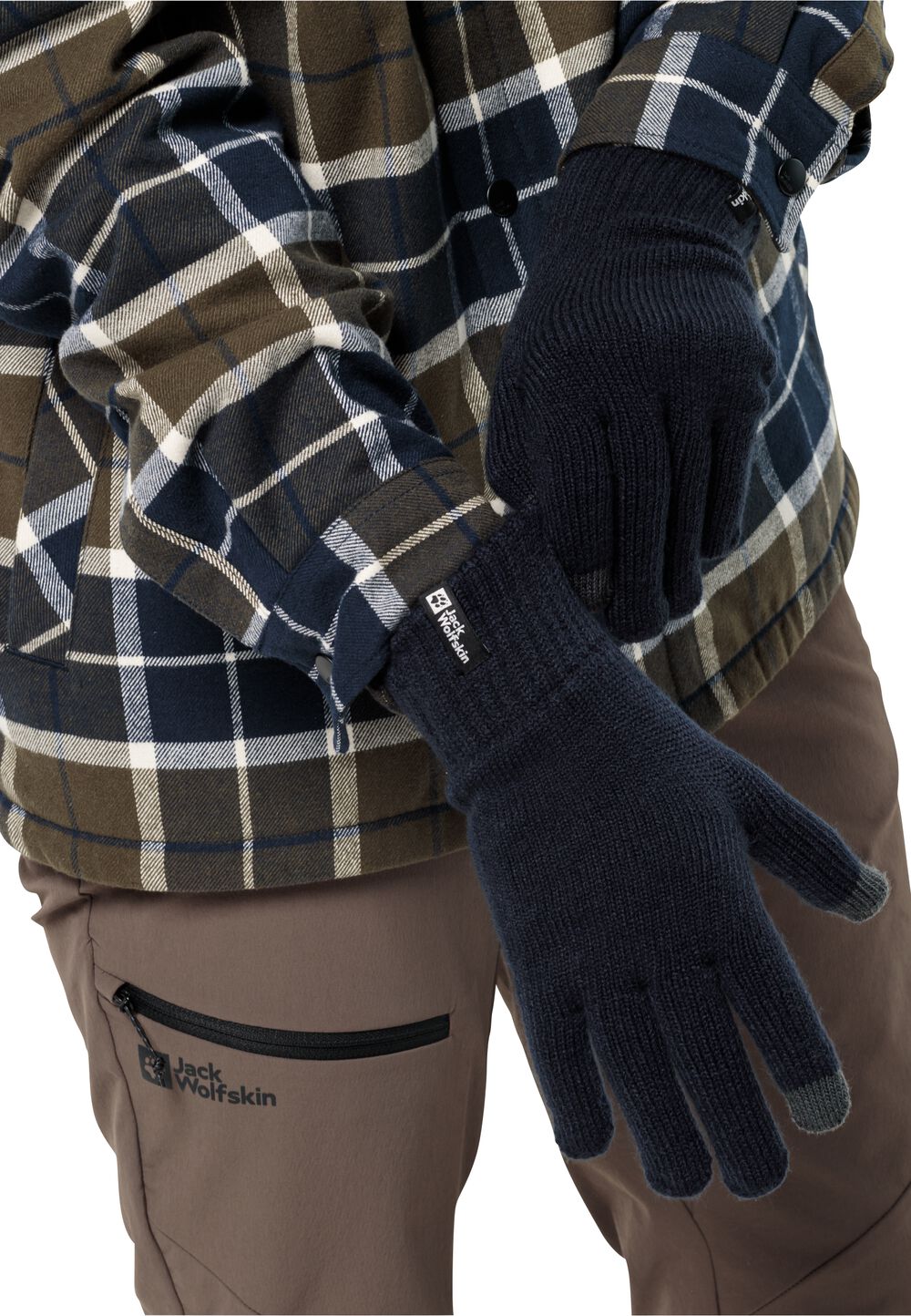 Jack Wolfskin Rib Glove Tricot-handschoenen M blue night blue