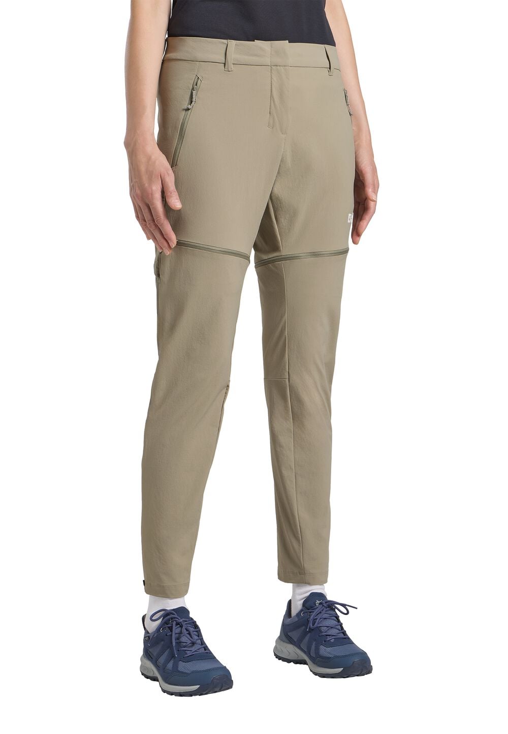 Jack Wolfskin Hikeout Zip Away Pants Women Trekking-broek met zonnebescherming Dames 44S stone