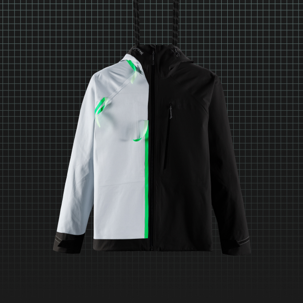Tapeless Jacket hangt aan touwen