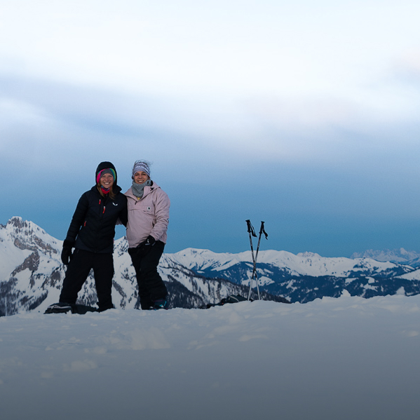 Theresa aan het skiën