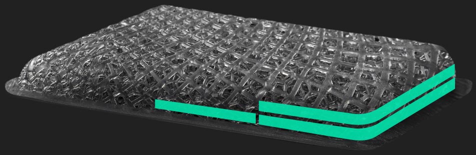 Illustratie van een pad van de AERORISE-technologie
