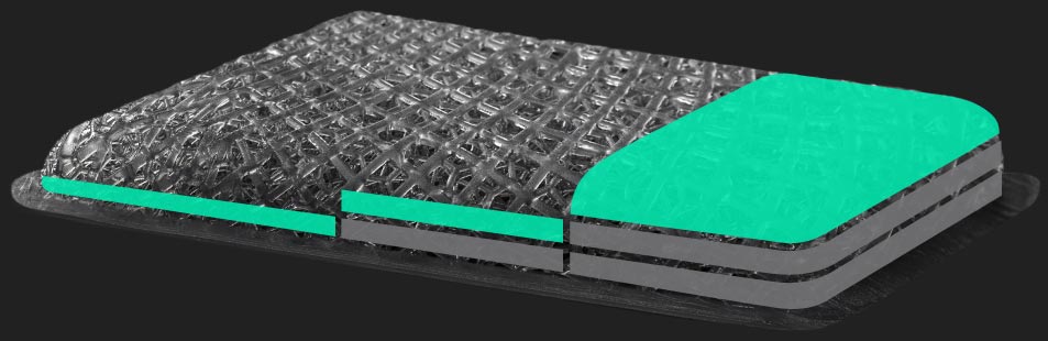 Illustratie van een pad van de AERORISE-technologie